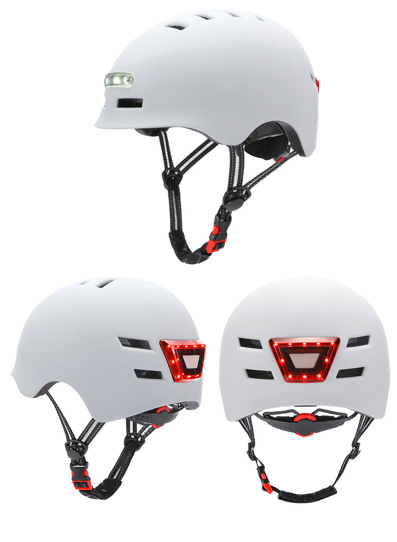 Casco con luz led patinete eléctrico negro